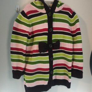 Gymboree Hooded Striped Cardigan Sweater Sz 3-4